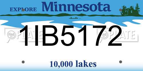 1IB5172 Minnesota License Plate