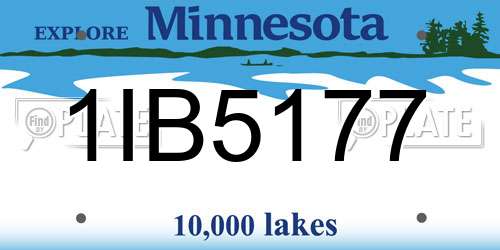 1IB5177 Minnesota License Plate