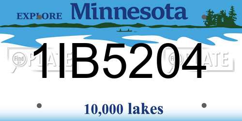 1IB5204 Minnesota License Plate