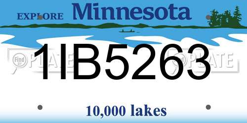 1IB5263 Minnesota License Plate
