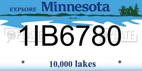 1IB6780 Minnesota License Plate