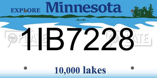 1IB7228 Minnesota License Plate