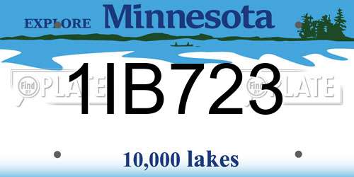 1IB723 Minnesota License Plate