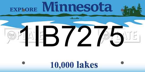 1IB7275 Minnesota License Plate