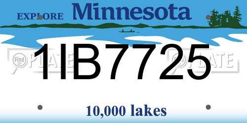 1IB7725 Minnesota License Plate