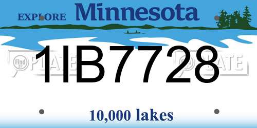 1IB7728 Minnesota License Plate