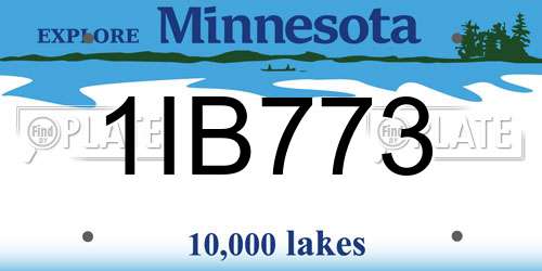 1IB773 Minnesota License Plate
