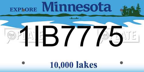 1IB7775 Minnesota License Plate