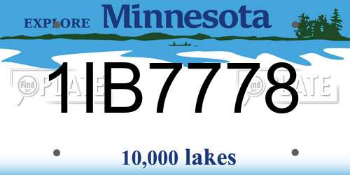 1IB7778 Minnesota License Plate
