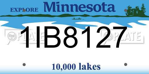 1IB8127 Minnesota License Plate