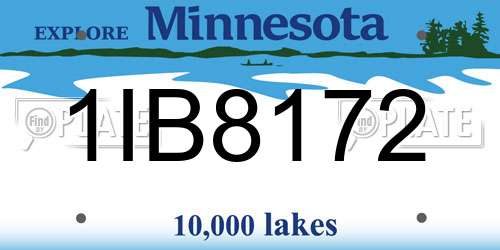 1IB8172 Minnesota License Plate