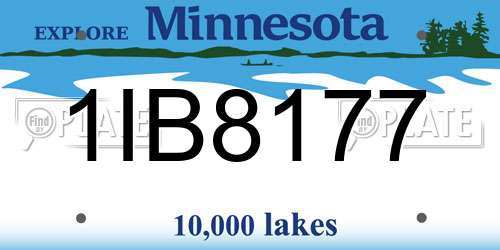 1IB8177 Minnesota License Plate