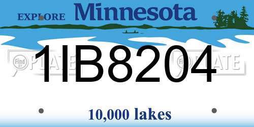 1IB8204 Minnesota License Plate
