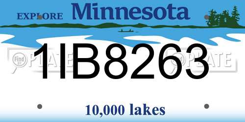 1IB8263 Minnesota License Plate