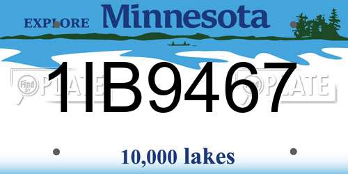 1IB9467 Minnesota License Plate