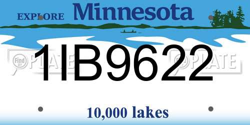 1IB9622 Minnesota License Plate