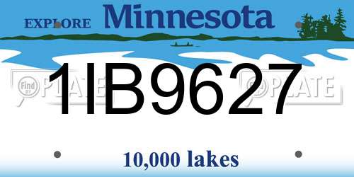 1IB9627 Minnesota License Plate