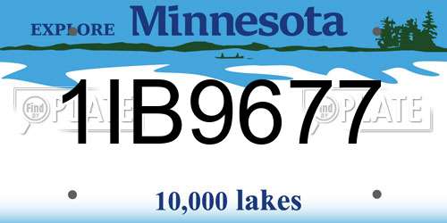 1IB9677 Minnesota License Plate