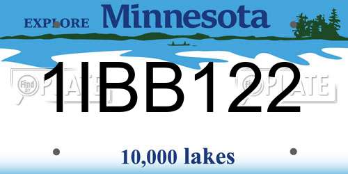 1IBB122 Minnesota License Plate