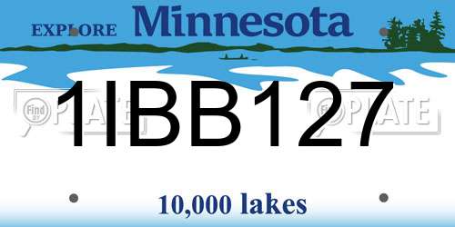 1IBB127 Minnesota License Plate