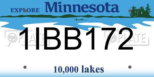 1IBB172 Minnesota License Plate