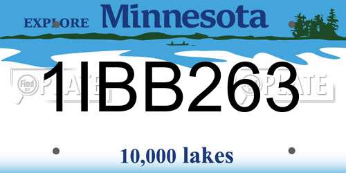 1IBB263 Minnesota License Plate