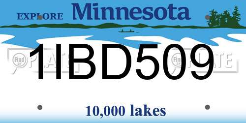 1IBD509 Minnesota License Plate