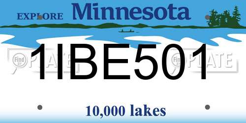 1IBE501 Minnesota License Plate