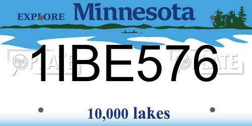 1IBE576 Minnesota License Plate