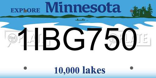 1IBG750 Minnesota License Plate