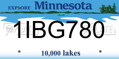 1IBG780 Minnesota License Plate