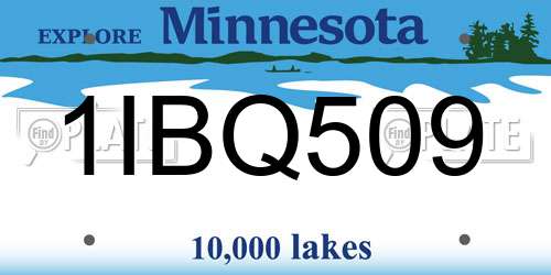 1IBQ509 Minnesota License Plate