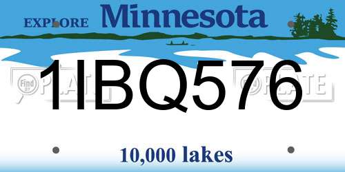 1IBQ576 Minnesota License Plate