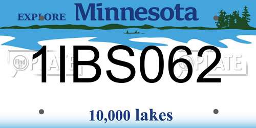 1IBS062 Minnesota License Plate