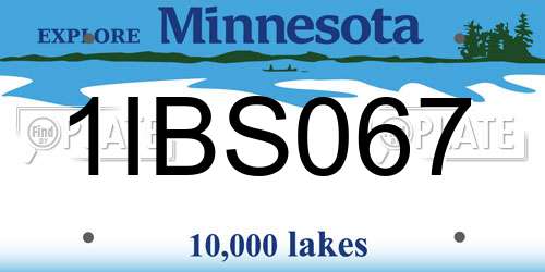 1IBS067 Minnesota License Plate
