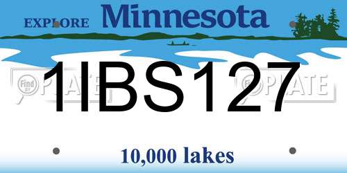 1IBS127 Minnesota License Plate