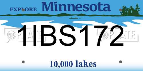 1IBS172 Minnesota License Plate