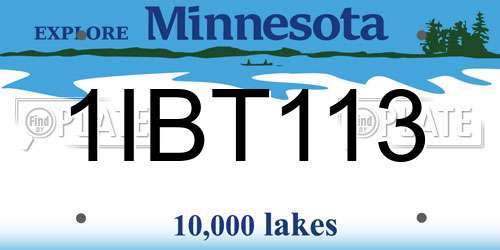 1IBT113 Minnesota License Plate