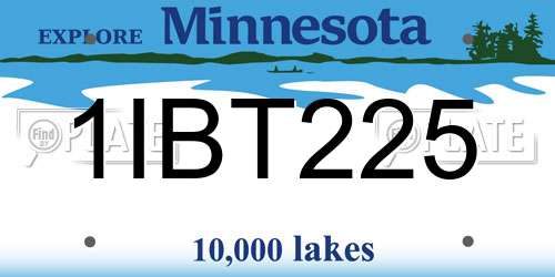 1IBT225 Minnesota License Plate