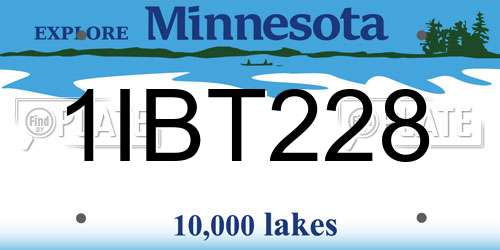 1IBT228 Minnesota License Plate