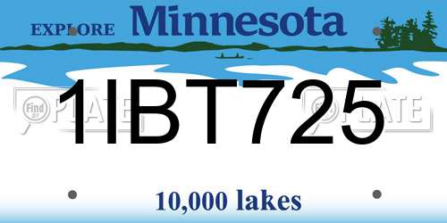 1IBT725 Minnesota License Plate