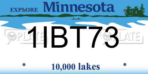 1IBT73 Minnesota License Plate