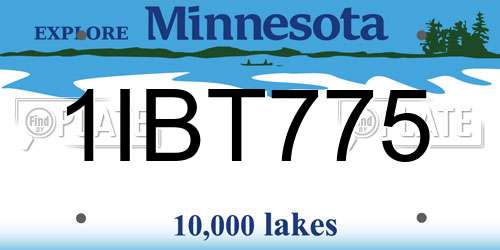 1IBT775 Minnesota License Plate