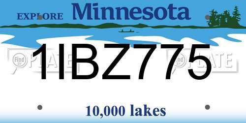 1IBZ775 Minnesota License Plate
