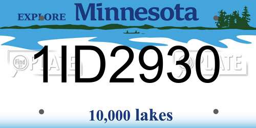 1ID2930 Minnesota License Plate