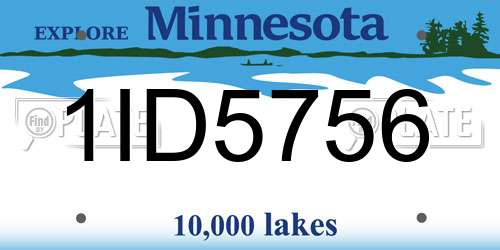 1ID5756 Minnesota License Plate