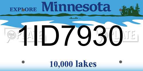 1ID7930 Minnesota License Plate