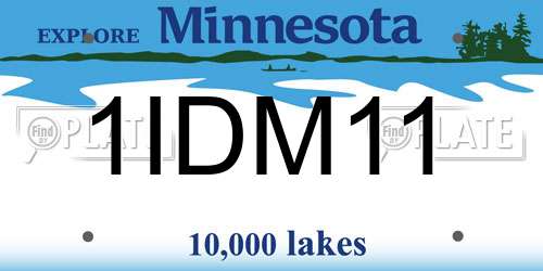 1IDM11 Minnesota License Plate