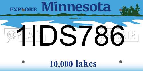 1IDS786 Minnesota License Plate