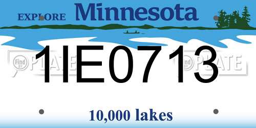 1IE0713 Minnesota License Plate
